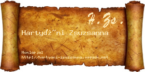 Hartyáni Zsuzsanna névjegykártya