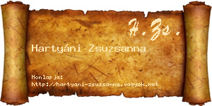 Hartyáni Zsuzsanna névjegykártya